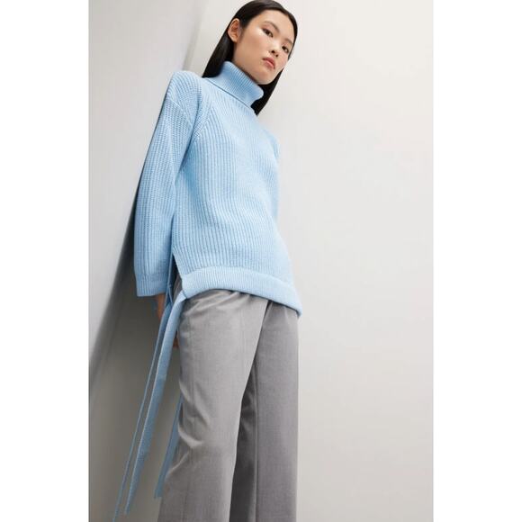 Jason Wu x RTR Tie Detail Blue Knit Sweater - Picture 1 of 11